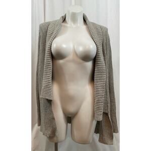 Fate Chunky Cardigan Open Knit Grey Heather Shawl Sweater Heavy Long